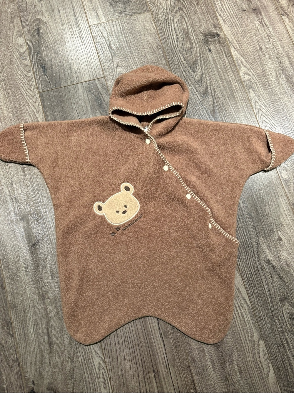 Natural Charm Brown Fleece Baby Bunting - Baby Bear - Teddy - Vintage